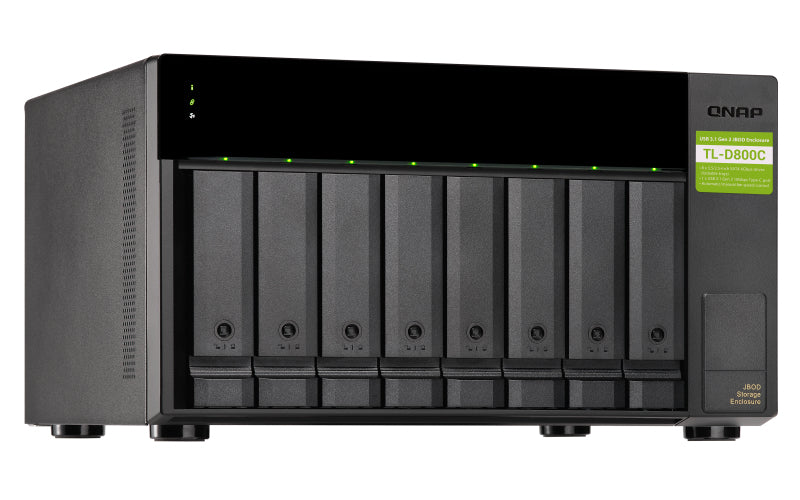 QNAP TL-D800C storage drive enclosure HDD/SSD enclosure Black, Grey 2.5/3.5"-2