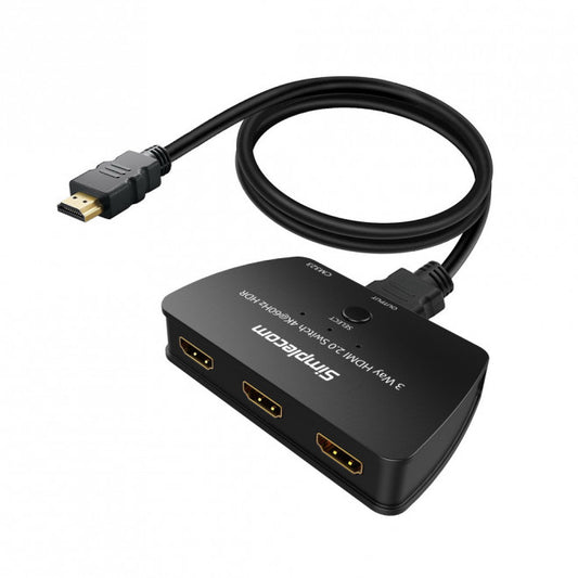 Simplecom CM323 3 Way HDMI 2.0 Switch 3 IN 1 OUT Ultra HD 4K 60Hz HDR HDCP 2.2-0