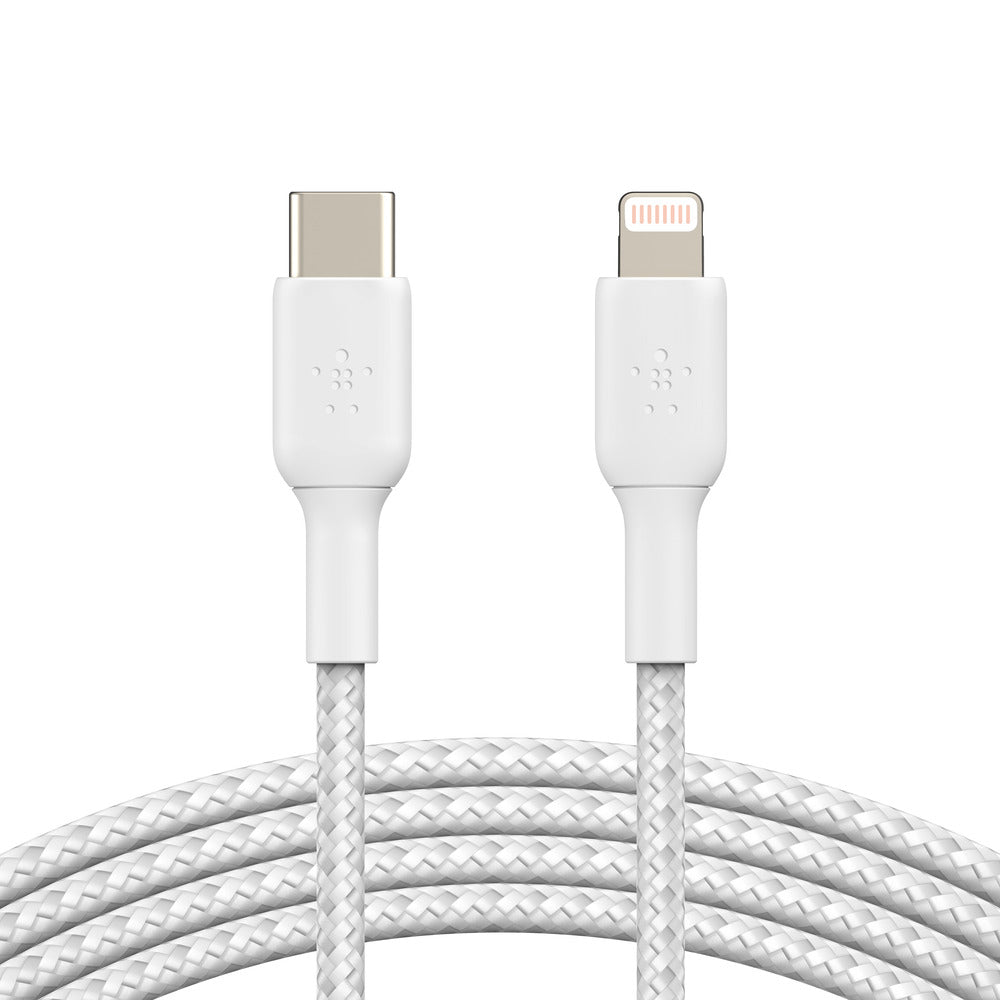 Belkin BOOSTCHARGE USB-C to Lightning Braided Cable - For Apple devices - White-2