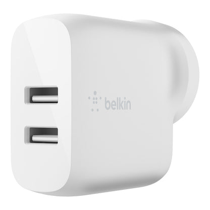 Belkin BOOSTCHARGE Dual USB-A Wall Charger 24W - Universally compatible - White-0