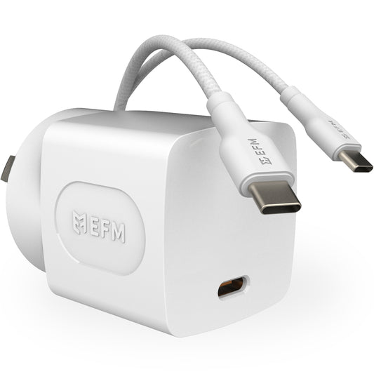 EFM 35W Wall Charger - With 1.2M Type-C Braided Type-C Cable - White-0