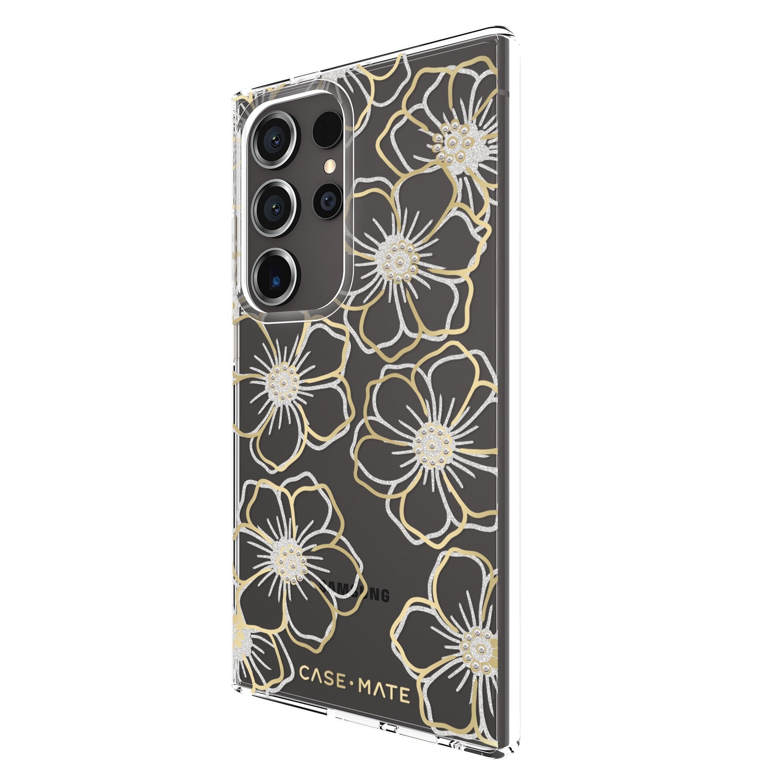 Case-Mate Floral Gems Case - For Samsung Galaxy S24 Ultra - Gold-2