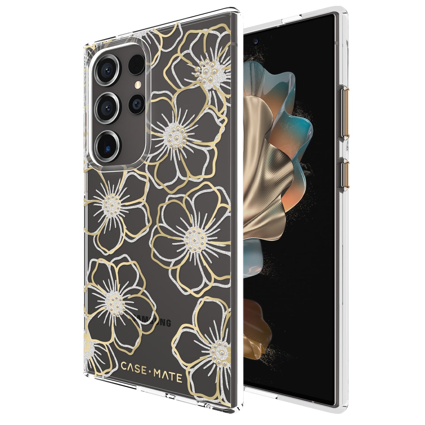 Case-Mate Floral Gems Case - For Samsung Galaxy S24 Ultra - Gold-5