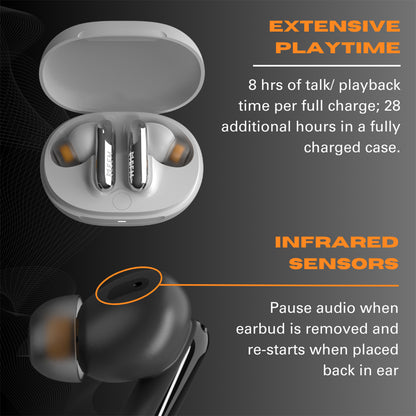 EFM Chicago TWS Earbuds - With Advanced Active Noise Cancelling - White-4
