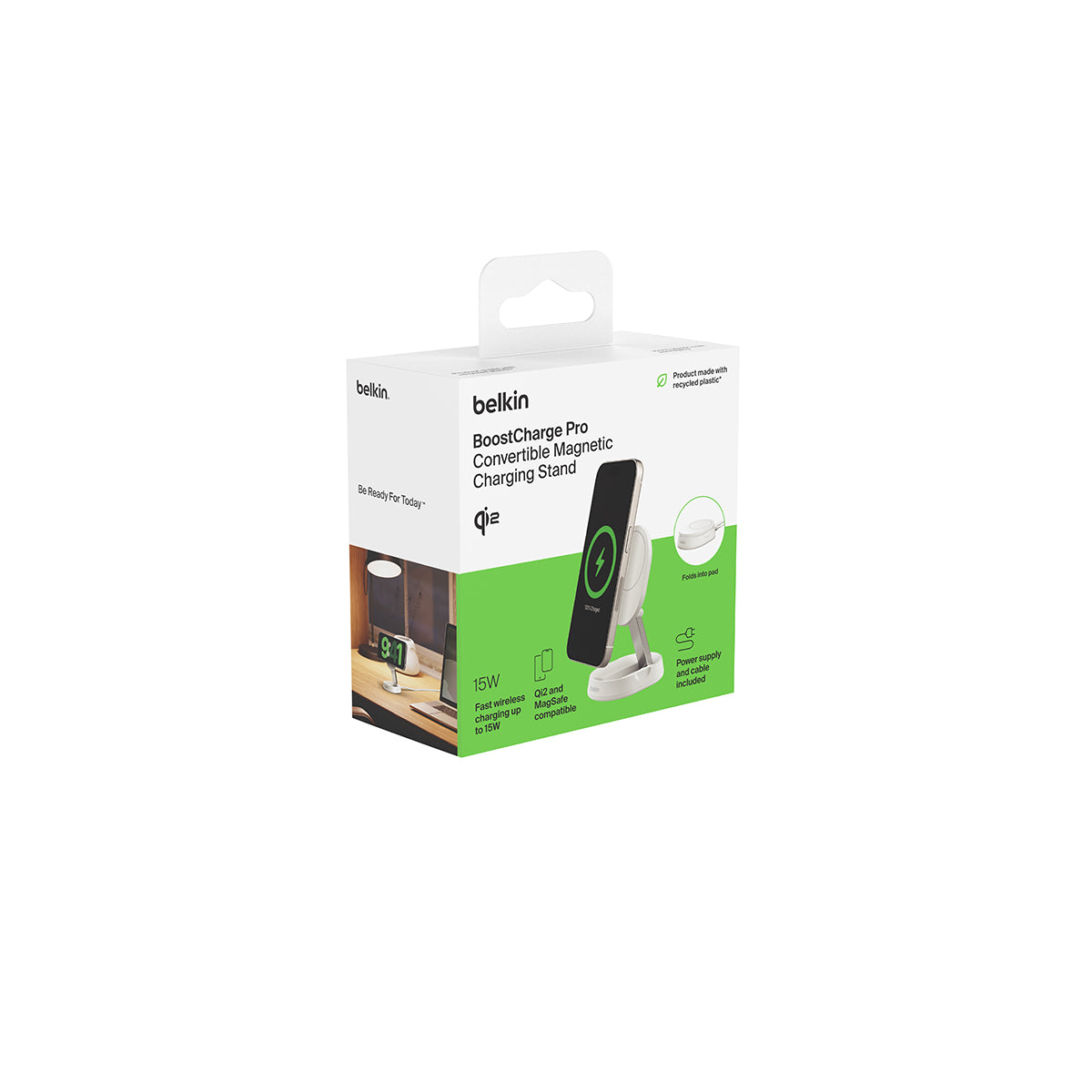 Belkin BoostCharge Pro -   Convertible Magnetic Charging Stand with Qi2 - White-4