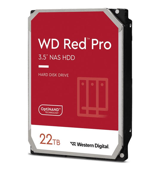 Western Digital WD Red Pro 22TB 3.5' NAS HDD SATA3 7200RPM 512MB Cache 24x7 300TBW ~24-bays NASware 3.0 CMR Tech 5yrs wty-0