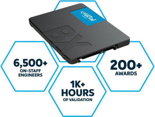 Crucial BX500 1TB 2.5' SATA3 6Gb/s SSD - 3D NAND 540/500MB/s 7mm 1.5 mil MTBF 3yr wty Acronis True Image Solid State Drive-0