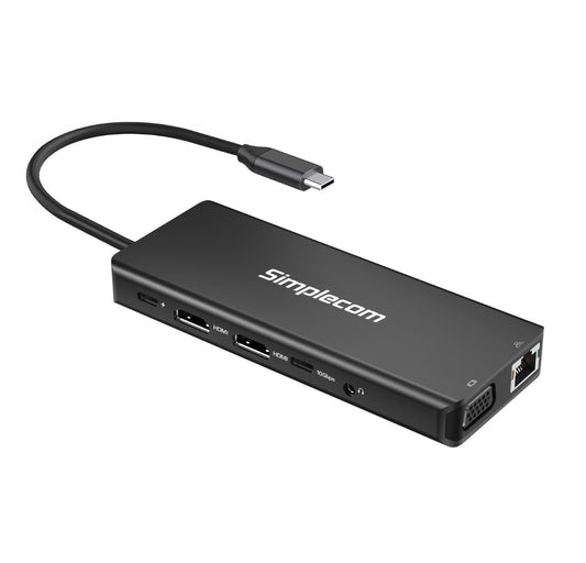 Simplecom CHN613 USB-C 13-in-1 Multiport Docking Station Dual HDMI + VGA Triple Display USB 3.2 Gen 2 10Gbps-0
