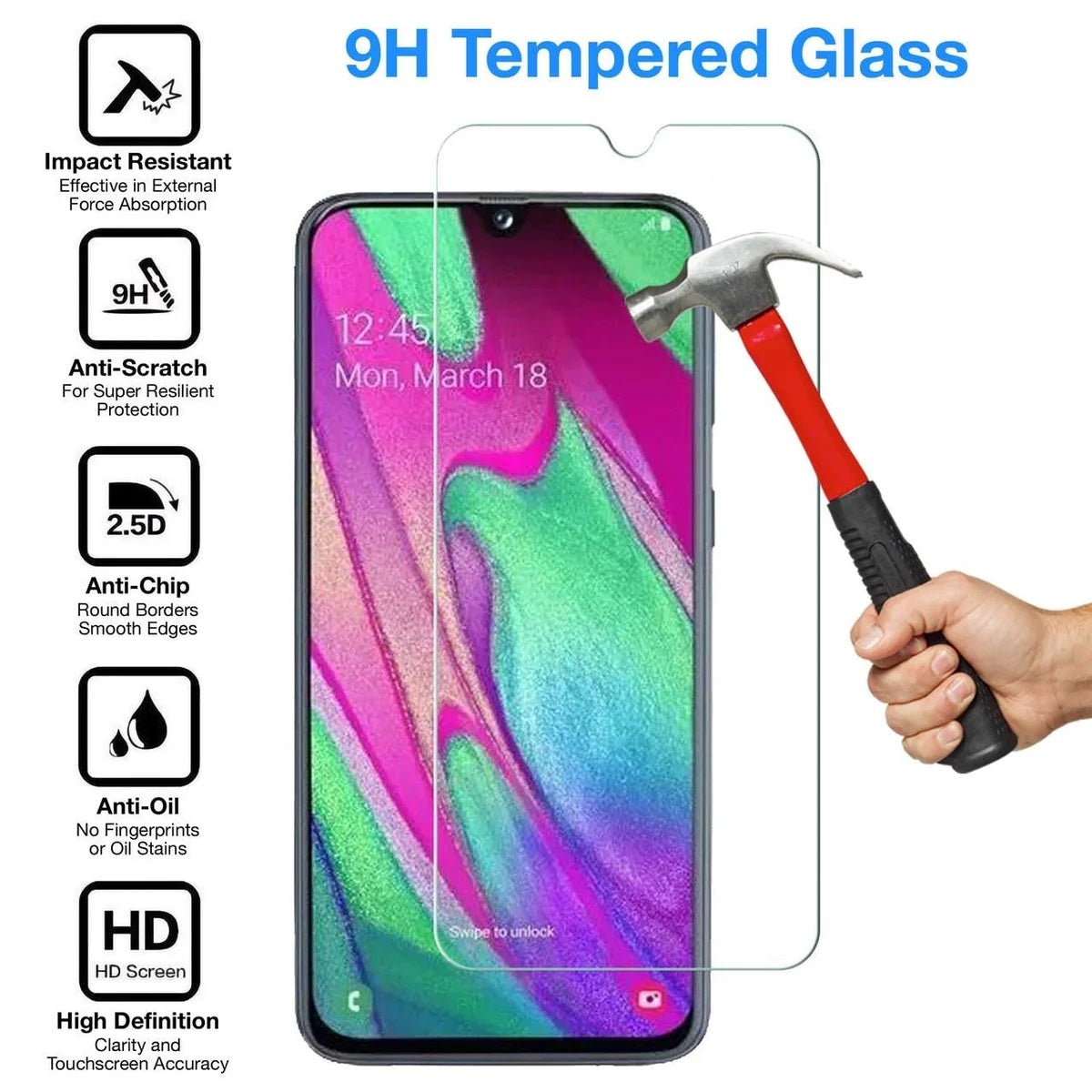 USP Samsung Galaxy A55 2.5D Clear Tempered Glass Screen Protector - 9H Surface Hardnes, Scratch Resistance, Perfectly Fit Curves-0