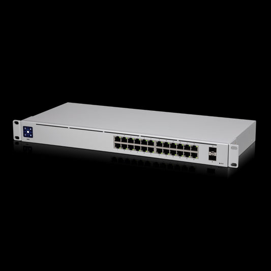 Ubiquiti UniFi 24 port Managed Gigabit Switch - 24x Gigabit Ethernet Ports, with 2xSFP - Touch Display - Fanless - GEN2, Incl 2Yr Warr-0