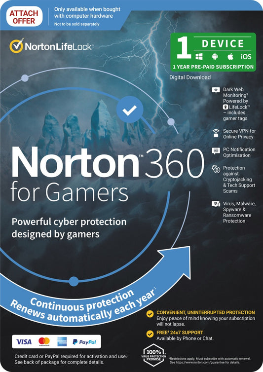 Norton 360 For Gamers 50GB AU 1 User 1 Device OEM-0