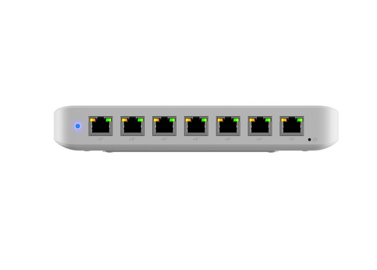 Ubiquiti Ultra 42W, Compact Layer 2, 8-port GbE PoE Switch, Versatile Mounting Options, 7 PoE/PoE+ Power Supply, 54V External, 1.1A/60W, Incl 2Yr Warr