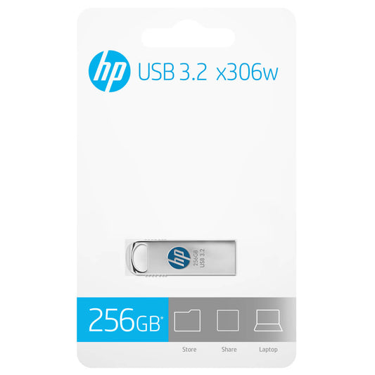 (LS) HP 306W 256GB USB3.2 Gen 1 Type-A Flash Drives up to 70MB/s, 256GB up to 200MB/s Operating Temp 0°C to 60°C  2-year Limited Warranty-0