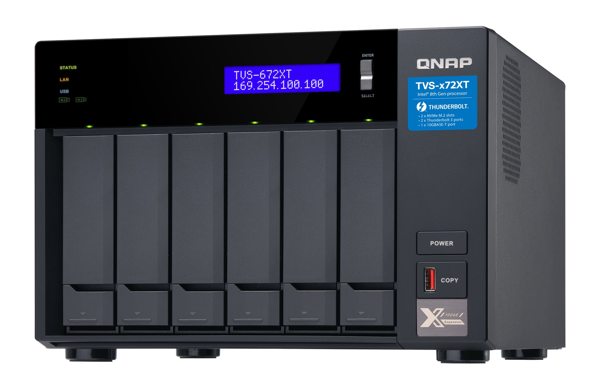 QNAP TVS-672XT NAS Tower Ethernet LAN Black-4
