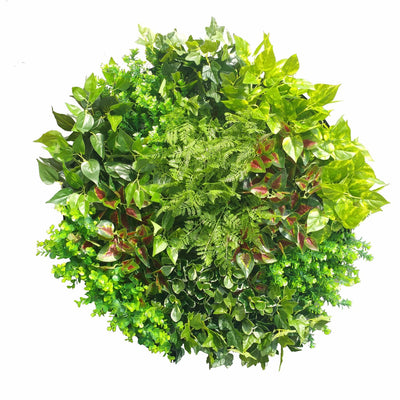 Artificial Green Wall Disk Art 80cm - Mixed Fern-0