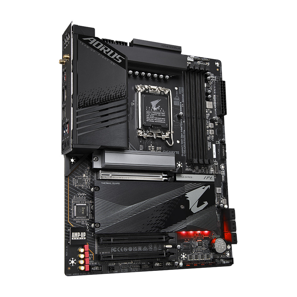 Gigabyte Z790 AORUS ELITE AX Motherboard - Supports Intel Core 14th CPUs, 16*+2+１ Phases Digital VRM, up to 7600MHz DDR5 (OC), 4xPCIe 4.0 M.2, Wi-Fi 6E, 2.5GbE LAN, USB 3.2 Gen 2x2-2