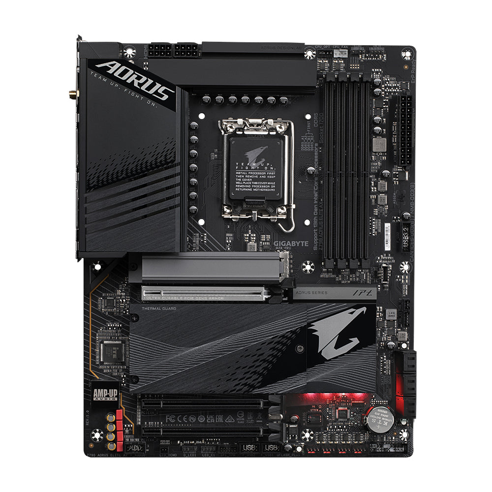 Gigabyte Z790 AORUS ELITE AX Motherboard - Supports Intel Core 14th CPUs, 16*+2+１ Phases Digital VRM, up to 7600MHz DDR5 (OC), 4xPCIe 4.0 M.2, Wi-Fi 6E, 2.5GbE LAN, USB 3.2 Gen 2x2-1