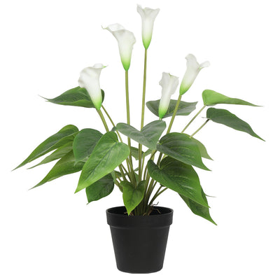 Artificial Flowering White Peace Lily / Calla Lily Plant 50cm-0