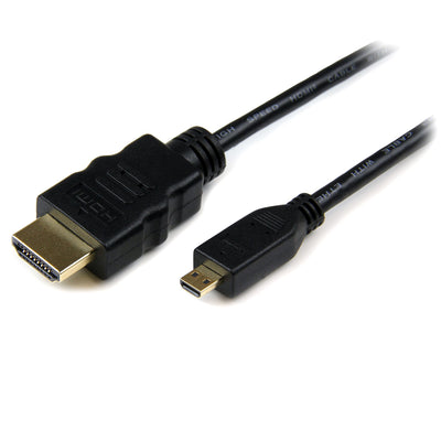 StarTech.com 2m Micro HDMI to HDMI Cable with Ethernet - 4K 30Hz Video - Durable High Speed Micro HDMI Type-D to HDMI 1.4 Adapter Cable/Converter Cord - UHD HDMI Monitors/TVs/Displays - M/M-0