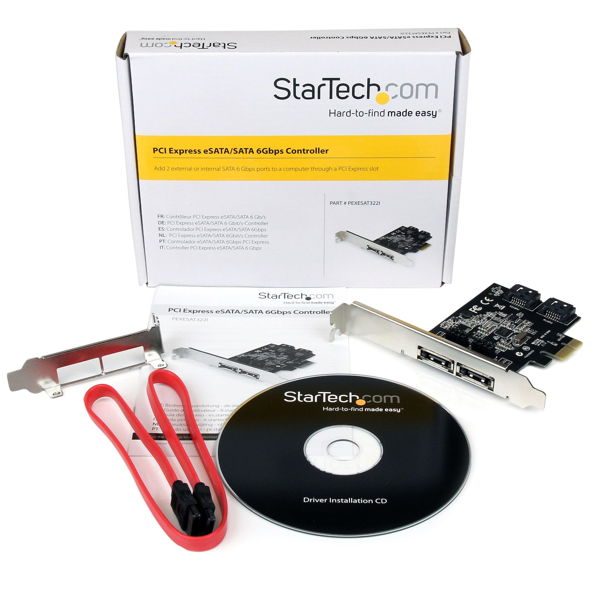StarTech.com 2 Port PCI Express SATA 6 Gbps eSATA Controller Card - Dual Port PCIe SATA III Card - 2 Int/2 Ext-4