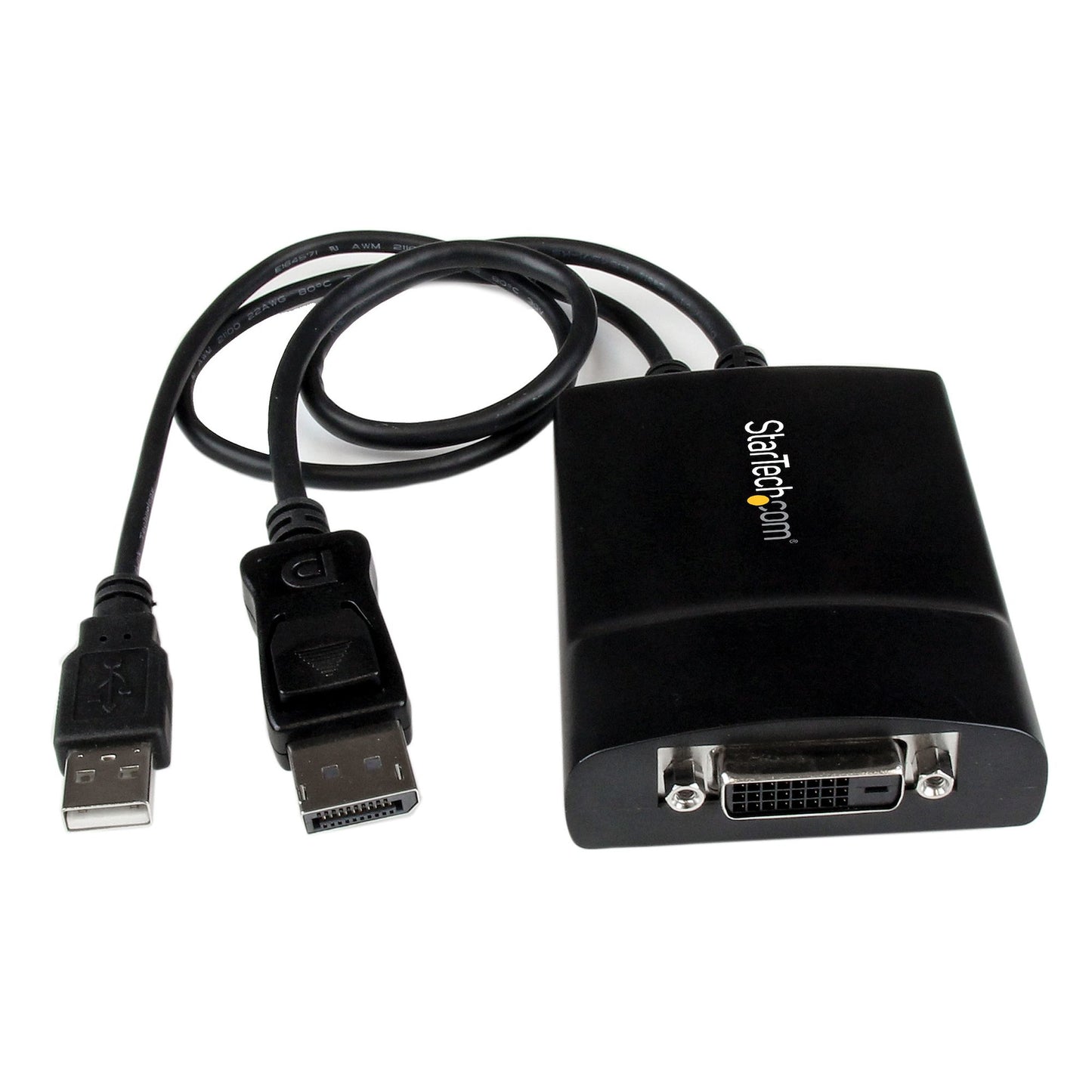 StarTech.com DisplayPort to DVI Dual Link Active Adapter - DisplayPort to DVI-D Adapter Video Converter 2560x1600 60Hz - DP 1.2 to DVI Monitor - USB Powered - Latching DP Connector-0