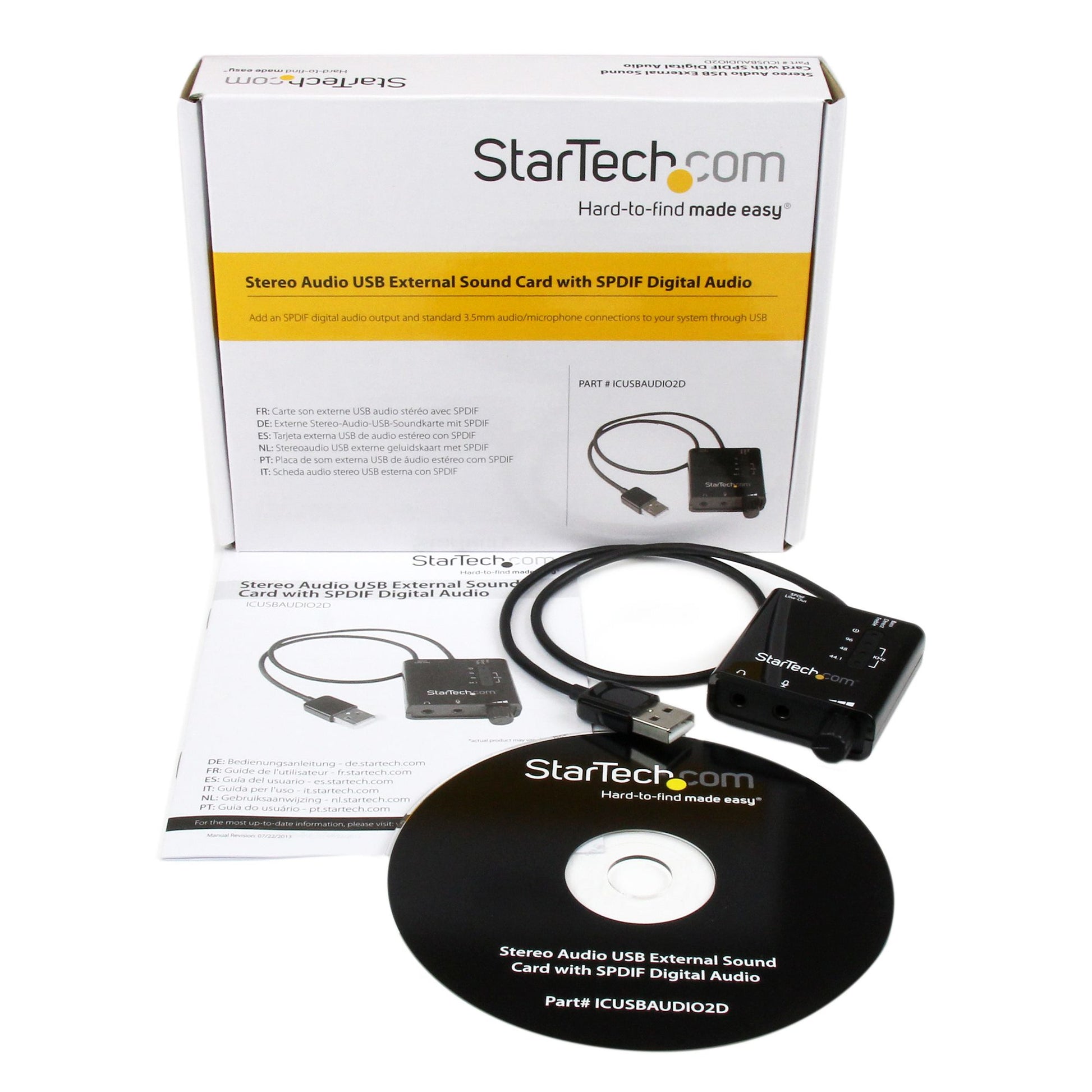 StarTech.com USB Stereo Audio Adapter External Sound Card with SPDIF Digital Audio and Stereo Mic-4