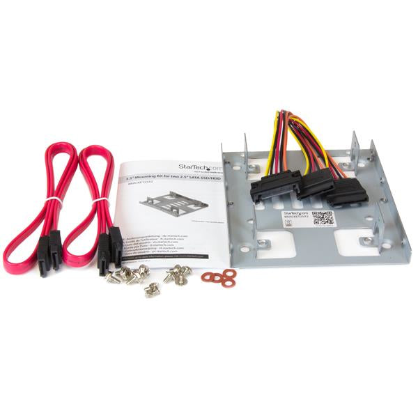 StarTech.com Dual 2.5" to 3.5" HDD Bracket for SATA Hard Drives - 2 Drive 2.5" to 3.5" Bracket for Mounting Bay-5