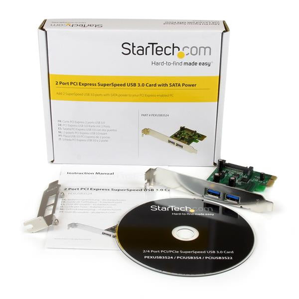 StarTech.com 2 Port PCI Express (PCIe) SuperSpeed USB 3.0 Card Adapter with UASP - SATA Power-4