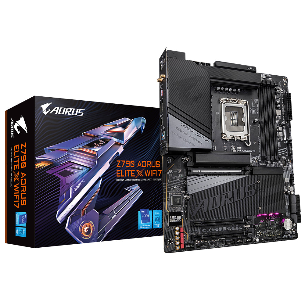 Gigabyte Z790 AORUS ELITE X WIFI7 Motherboard - Supports Intel 14th Gen CPUs, 16+1+2 phases VRM, up to 8266MHz DDR5 (OC), 3xPCIe 4.0 M.2, Wi-Fi 7, 2.5GbE LAN, USB 3.2 Gen 2x2-0