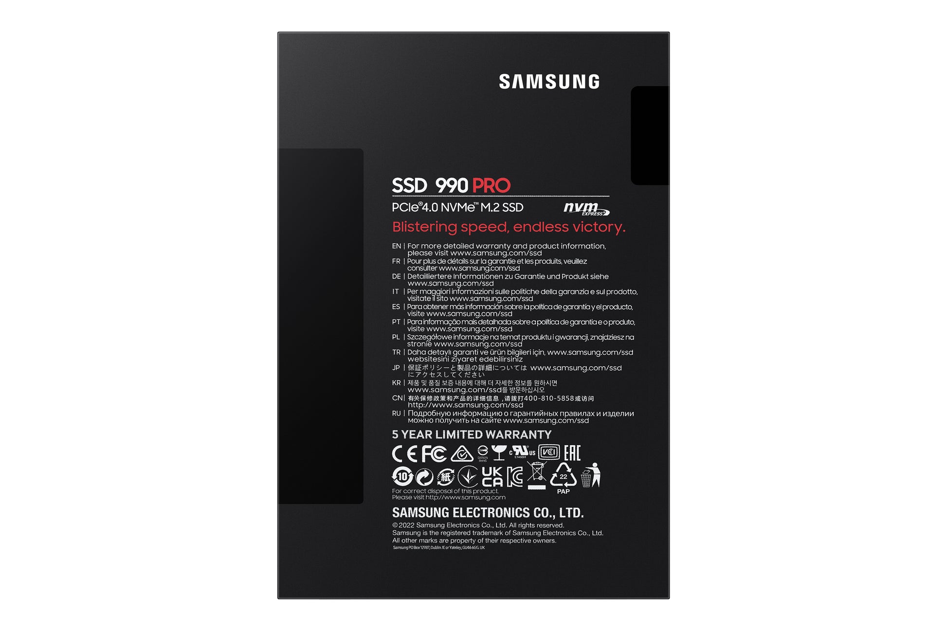 Samsung 990 PRO M.2 4 TB PCI Express 4.0 NVMe V-NAND MLC-5