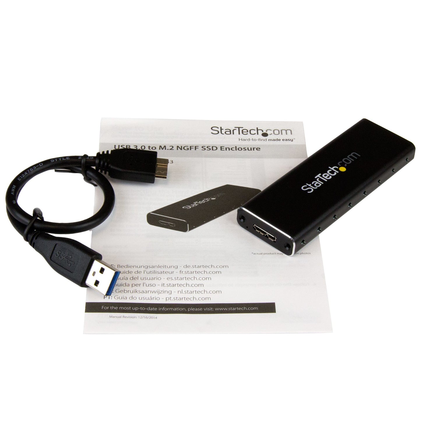 StarTech.com M.2 SSD Enclosure for M.2 SATA SSDs - USB 3.0 (5Gbps) with UASP-5