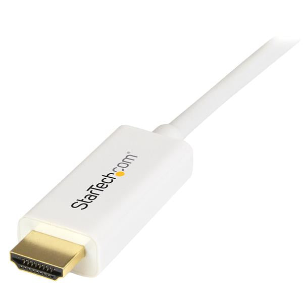 StarTech.com 6ft (2m) Mini DisplayPort to HDMI Cable - 4K 30Hz Video - mDP to HDMI Adapter Cable - Mini DP or Thunderbolt 1/2 Mac/PC to HDMI Monitor - mDP to HDMI Converter Cord - White-3