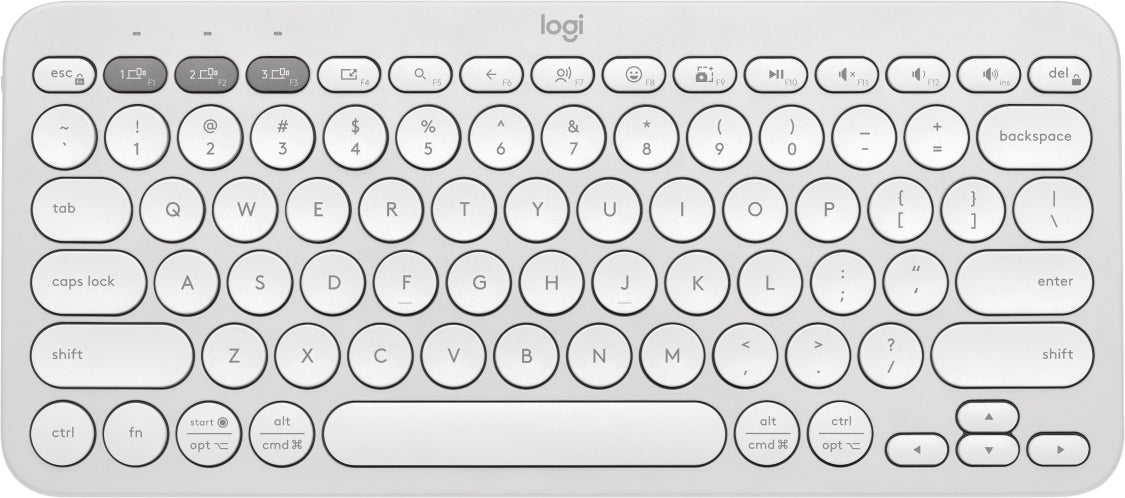 Logitech Pebble Keys 2 K380s keyboard RF Wireless + Bluetooth QWERTY English White-0