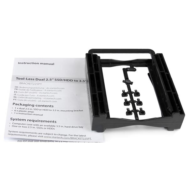 StarTech.com Dual 2.5" SSD/HDD Mounting Bracket for 3.5” Drive Bay - Tool-Less Installation-2
