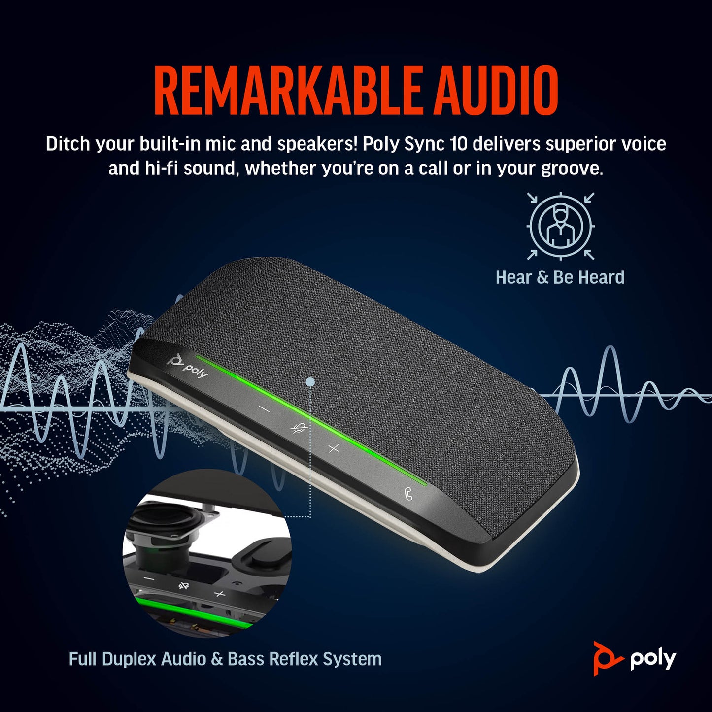POLY Sync 10 USB-A USB-C Speakerphone-12