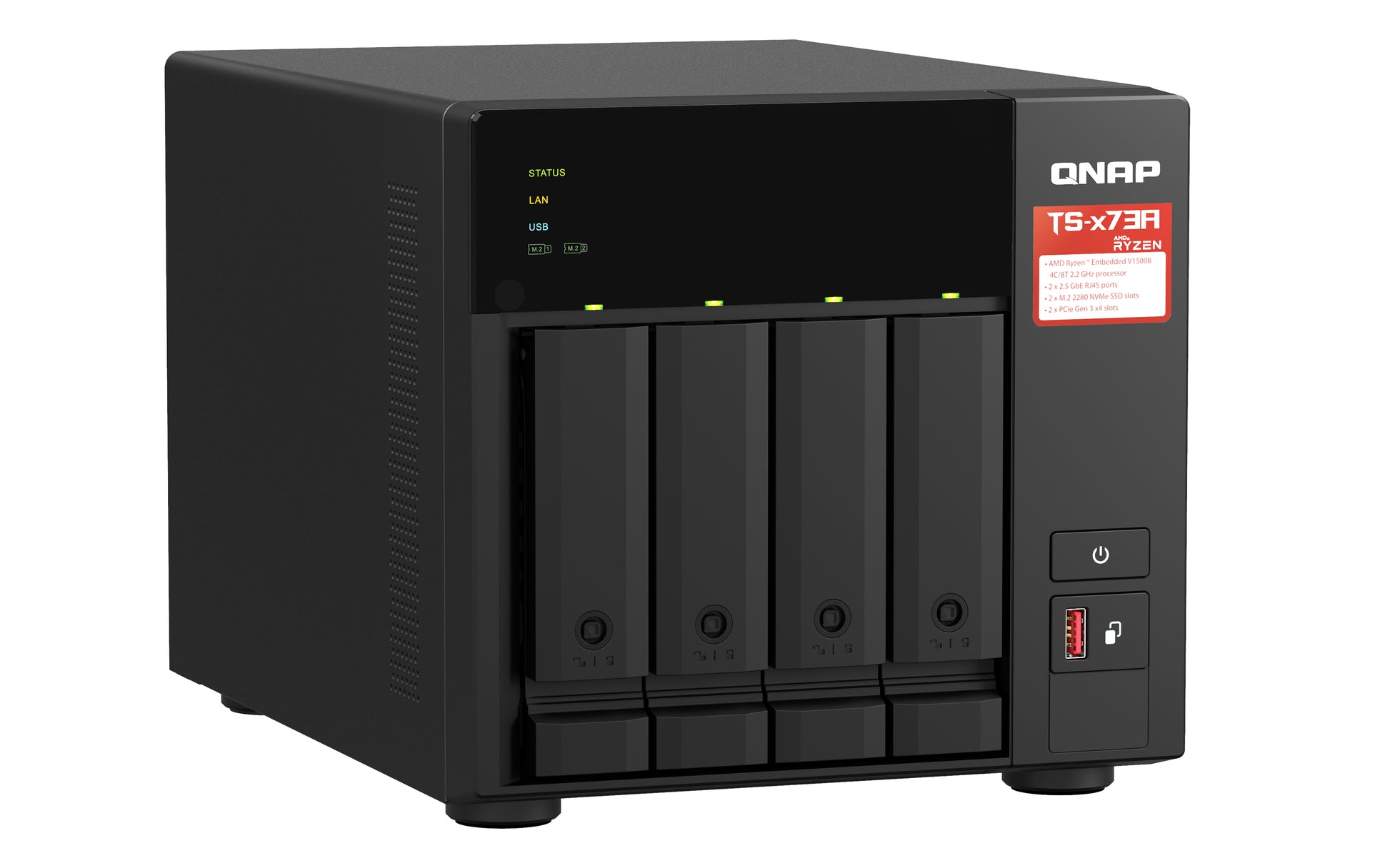 QNAP TS-473A NAS Tower Ethernet LAN Black V1500B-1