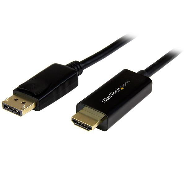 StarTech.com 16ft (5m) DisplayPort to HDMI Cable - 4K 30Hz - DisplayPort to HDMI Adapter Cable - DP 1.2 to HDMI Monitor Cable Converter - Latching DP Connector - Passive DP to HDMI Cord-0
