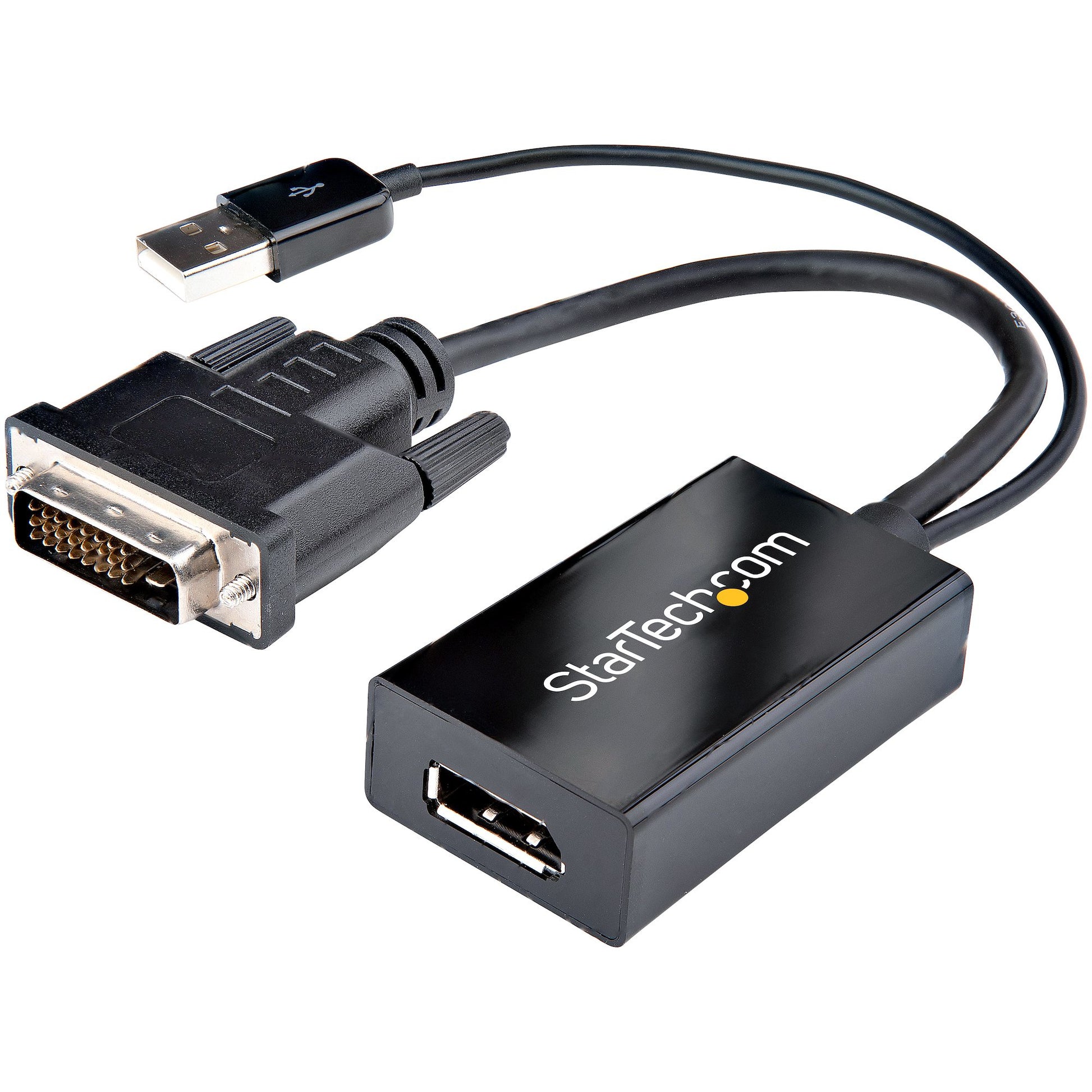 StarTech.com DVI to DisplayPort Adapter - USB Power - 1920 x 1200 - DVI to DisplayPort Converter - Video Adapter - DVI-D to DP-0