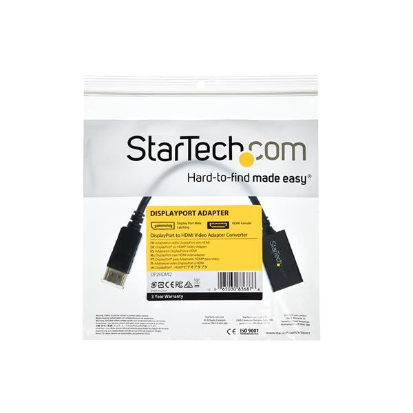 StarTech.com DisplayPort to HDMI Adapter - DP 1.2 to HDMI Video Converter 1080p - DP to HDMI Monitor/TV/Display Cable Adapter Dongle - Passive DP to HDMI Adapter - Latching DP Connector-6