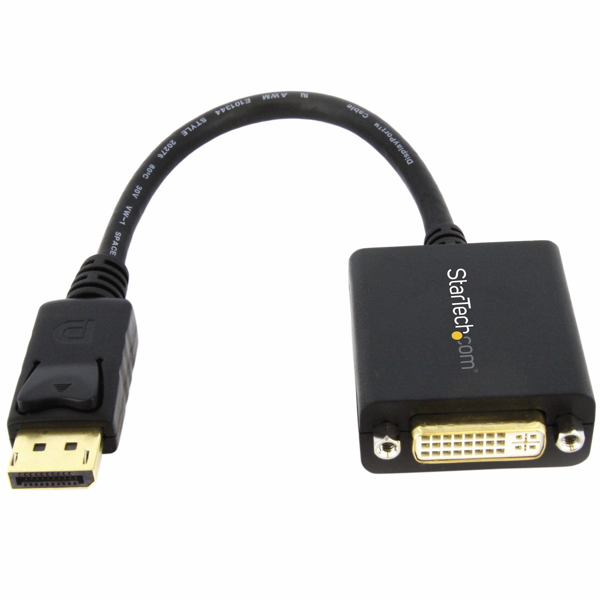 StarTech.com DisplayPort to DVI Adapter - DisplayPort to DVI-D Adapter Video Converter 1080p - DP 1.2 to DVI Monitor/Display Cable Adapter Dongle - DP to DVI Adapter - Latching DP Connector-0