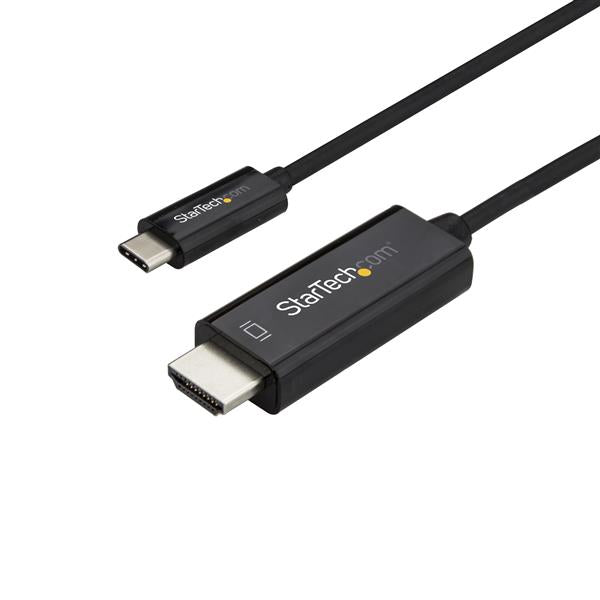 StarTech.com 6ft (2m) USB C to HDMI Cable - 4K 60Hz USB Type C to HDMI 2.0 Video Adapter Cable - Thunderbolt 3 Compatible - Laptop to HDMI Monitor/Display - DP 1.2 Alt Mode HBR2 - Black-0