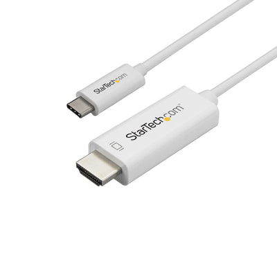 StarTech.com 3ft (1m) USB C to HDMI Cable - 4K 60Hz USB Type C to HDMI 2.0 Video Adapter Cable - Thunderbolt 3 Compatible - Laptop to HDMI Monitor/Display - DP 1.2 Alt Mode HBR2 - White-0