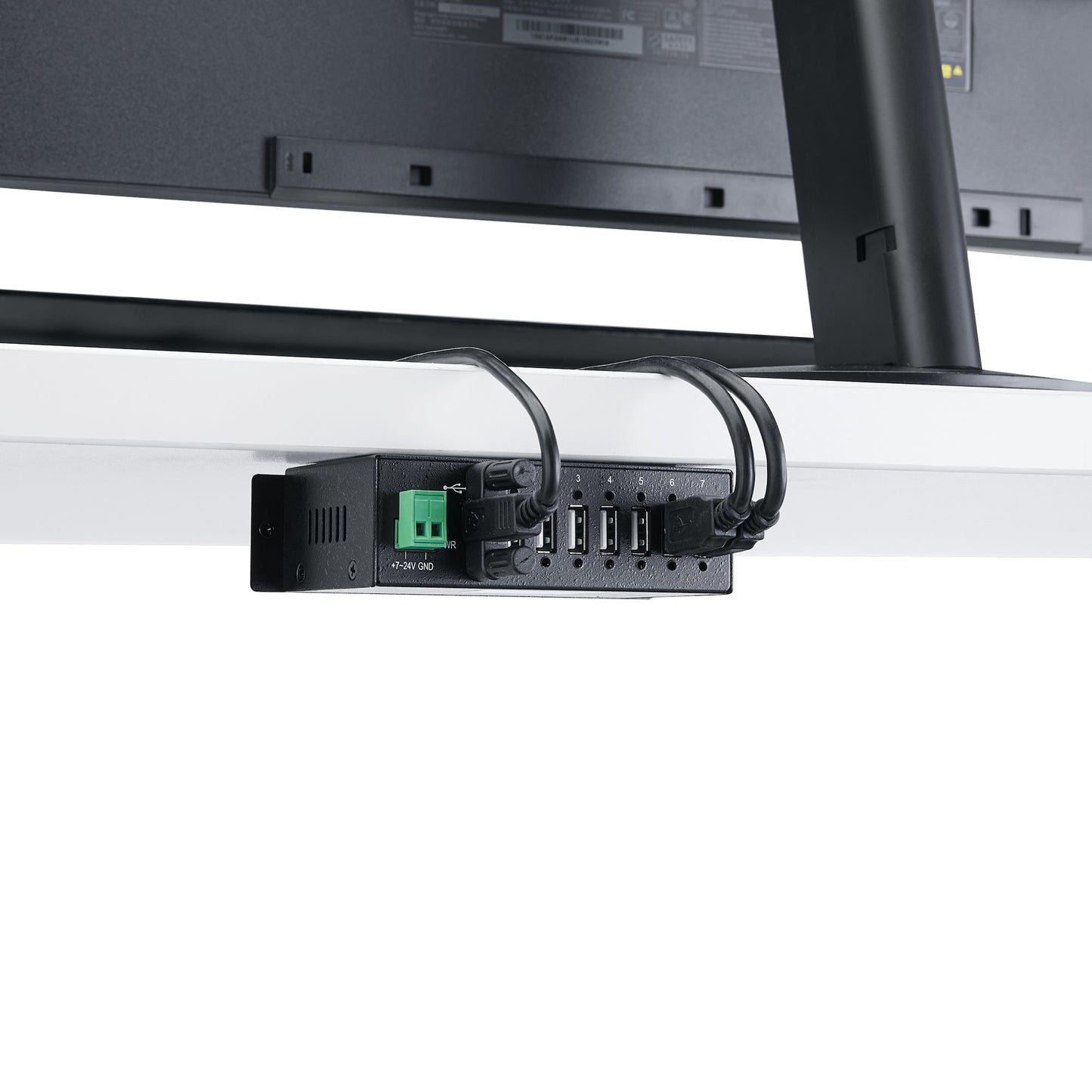 StarTech.com 7-Port USB 2.0 Hub - Metal Industrial USB-A Hub with ESD Protection & 350W Surge Protection - Din Rail, Wall or Desk Mountable - TAA Compliant USB Expander Hub-4