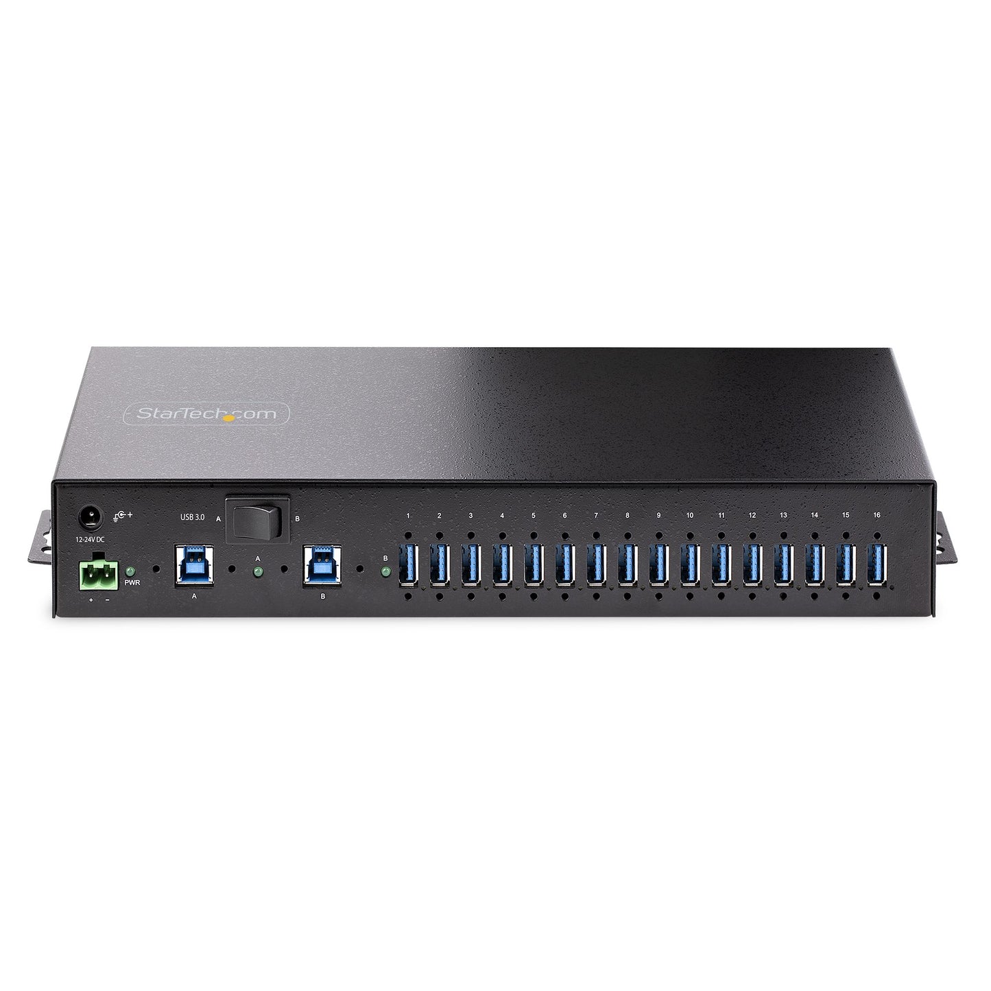 StarTech.com 16-Port Industrial USB 3.0 Hub 5Gbps, Metal, DIN/Surface/Rack Mountable, ESD Protection, Terminal Block Power, up to 120W Shared USB Charging, Dual-Host Hub/Switch-2