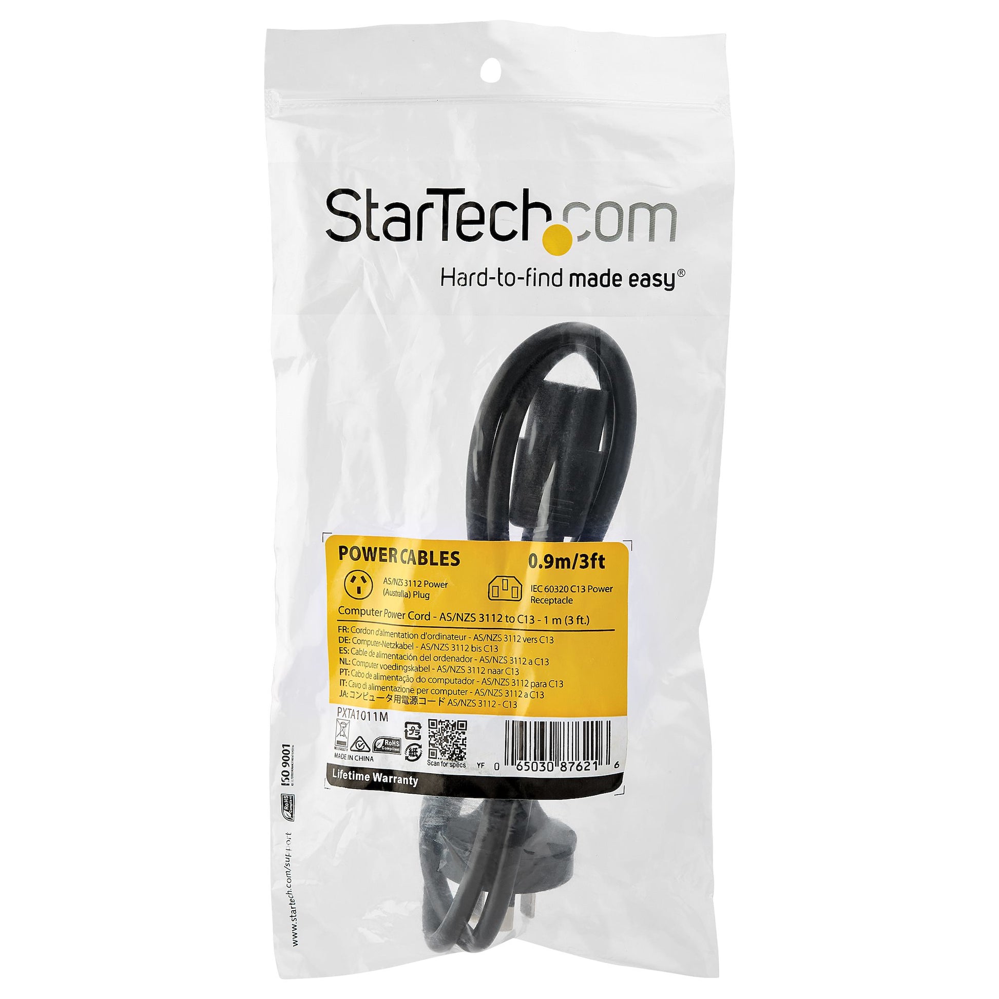 StarTech.com Power Supply Cord - AS/NZS 3112 to C13 - 2 m (6 ft.)-4