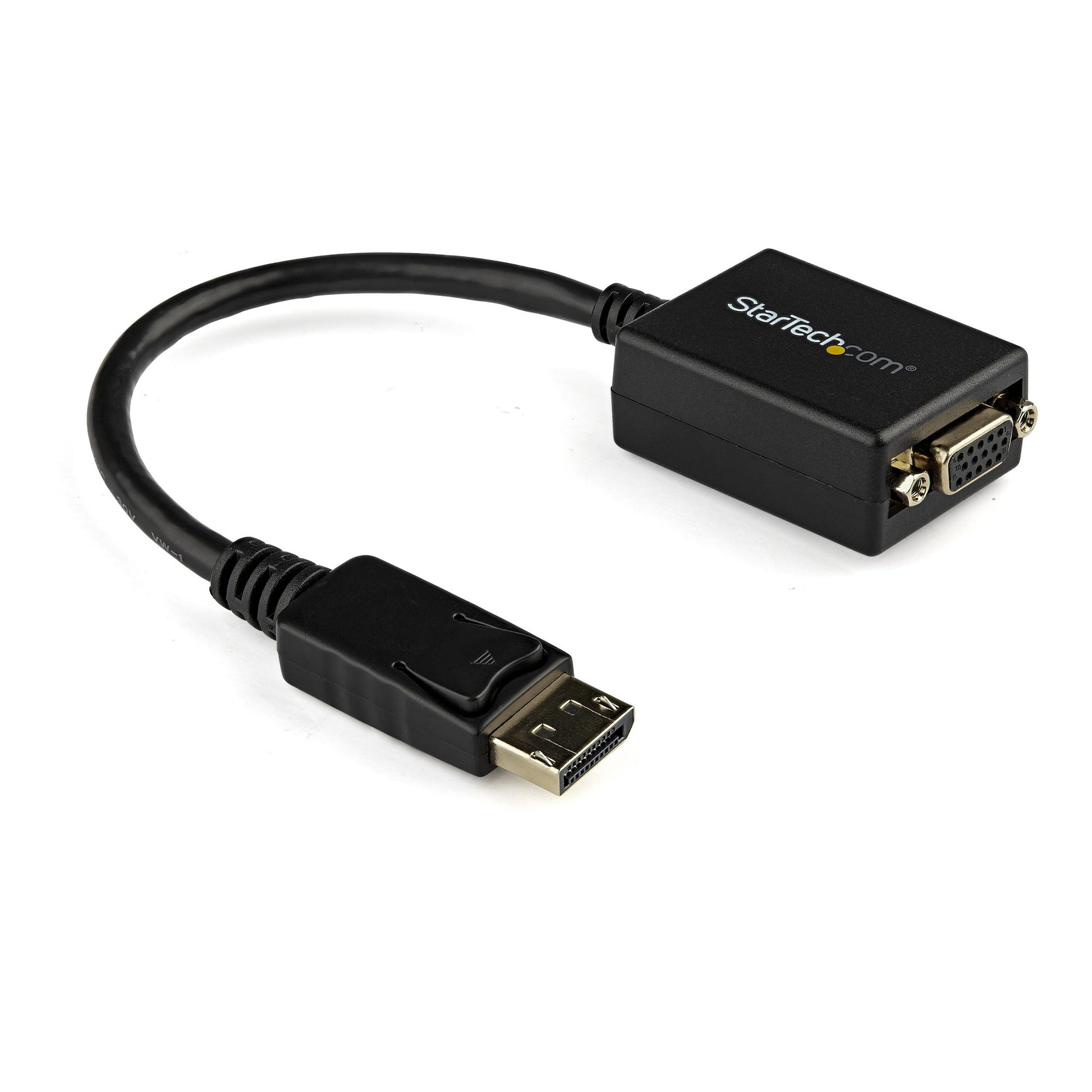 StarTech.com DisplayPort to VGA Adapter - Active DP to VGA Converter - 1080p Video - DisplayPort Certified - DP/DP++ Source to VGA Monitor Cable Adapter Dongle - Latching DP Connector-0