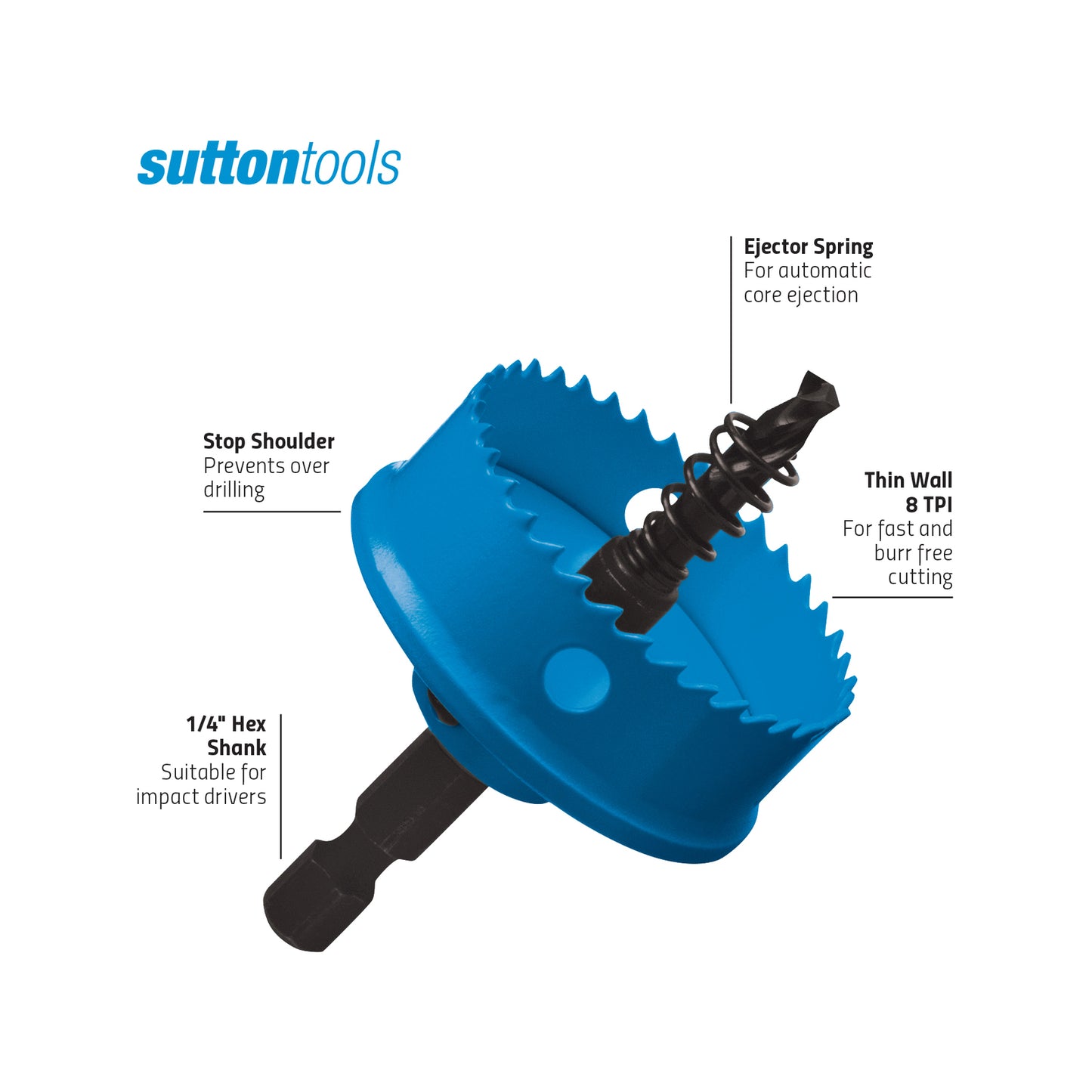 Sutton Tools 7 Piece Bi-Metal Impact Holesaw Set-1