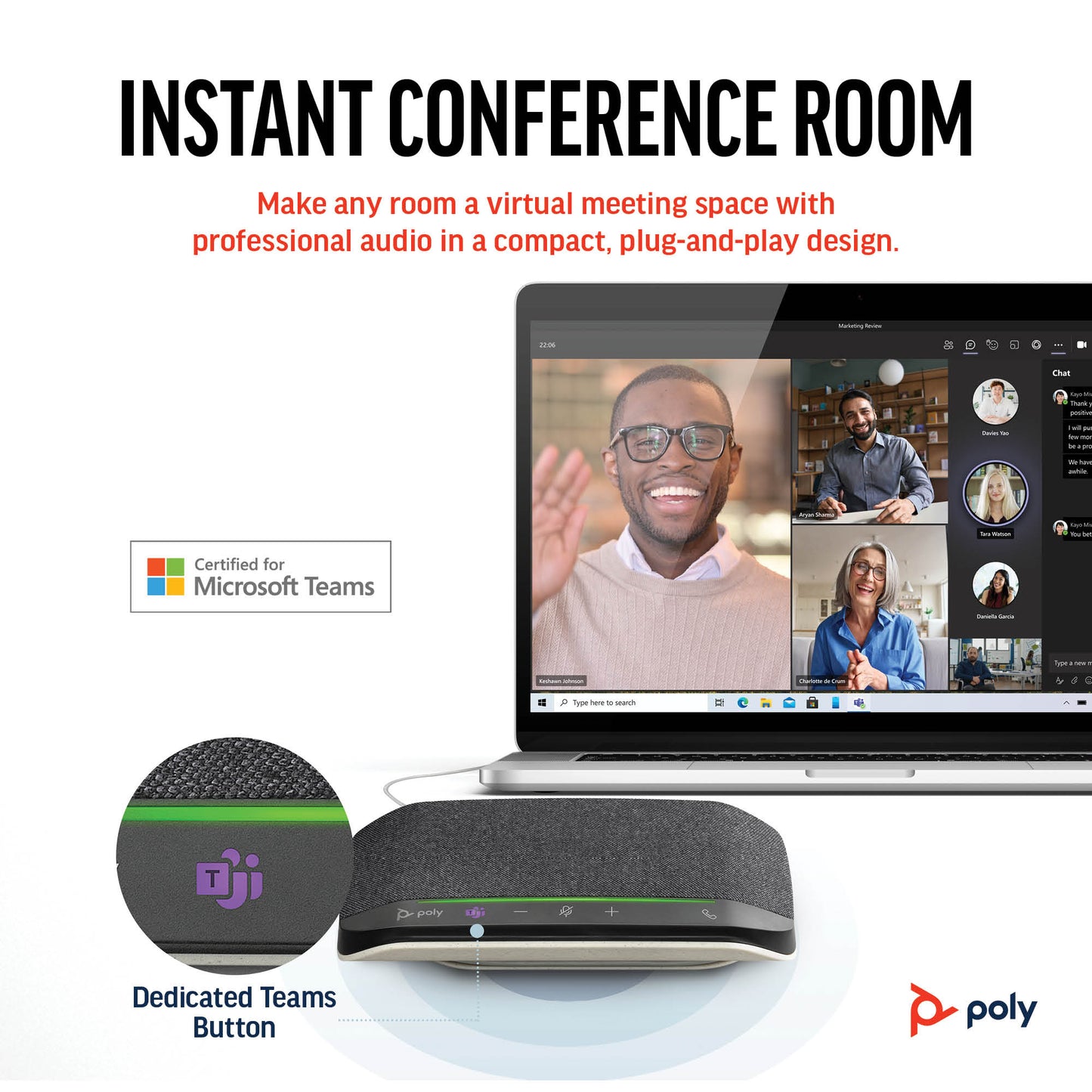 POLY Sync 10 Microsoft Teams Certified Speakerphone-11