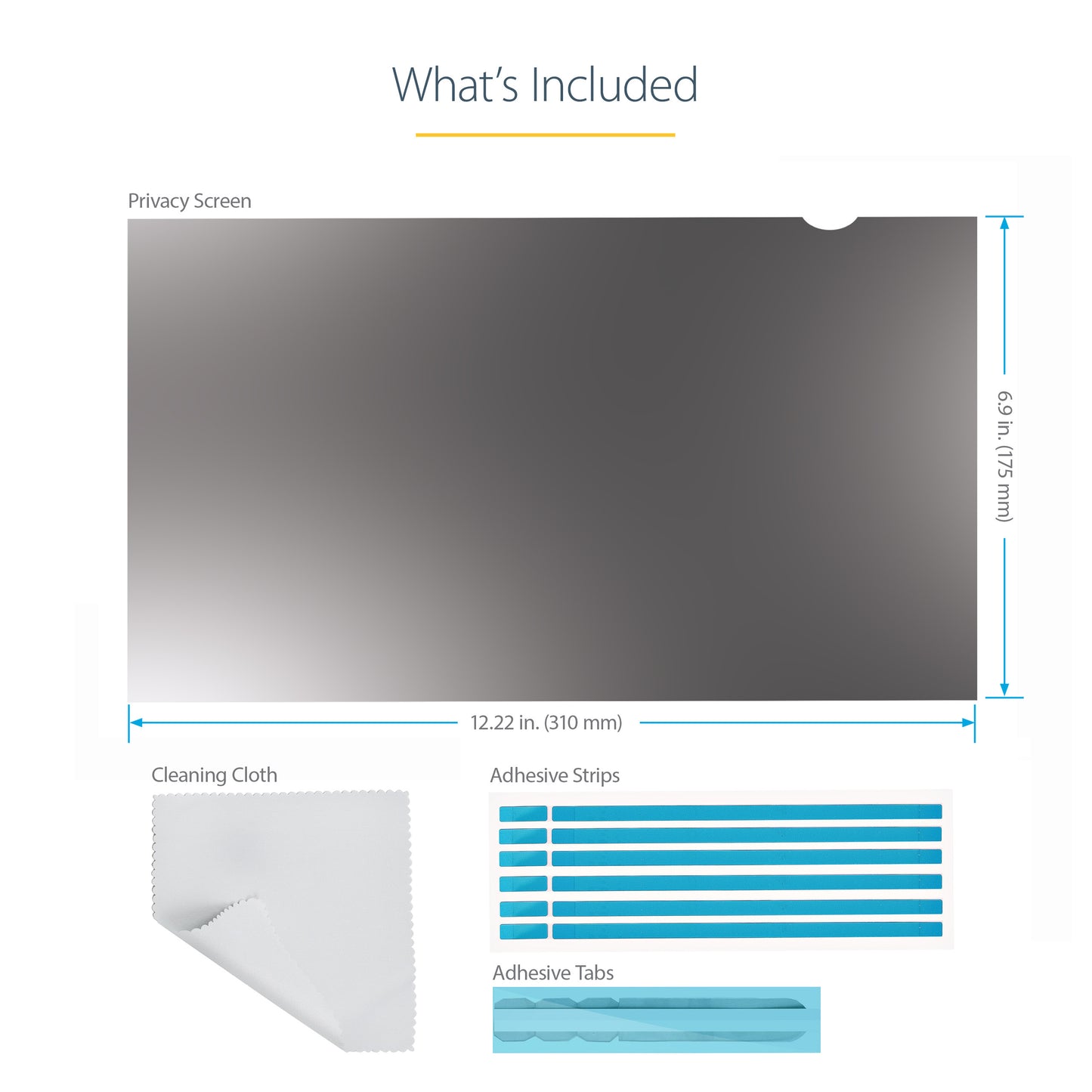 StarTech.com 14in Laptop Privacy Screen - Anti-Glare Privacy Filter for Widescreen (16:9) Displays - Laptop Monitor Screen Protector with 51% Blue Light Reduction - Reversible Matte/Glossy Sides-14
