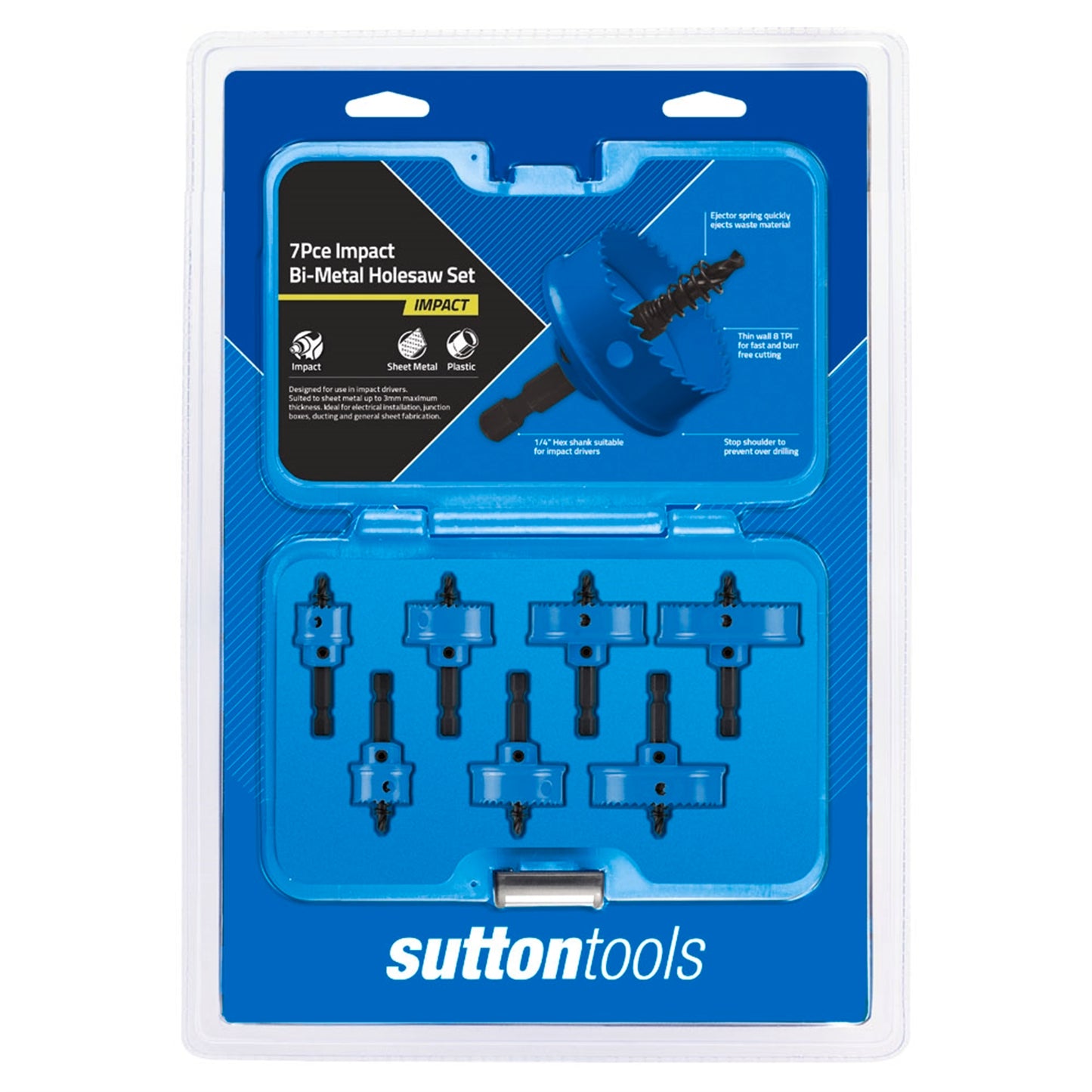 Sutton Tools 7 Piece Bi-Metal Impact Holesaw Set-0